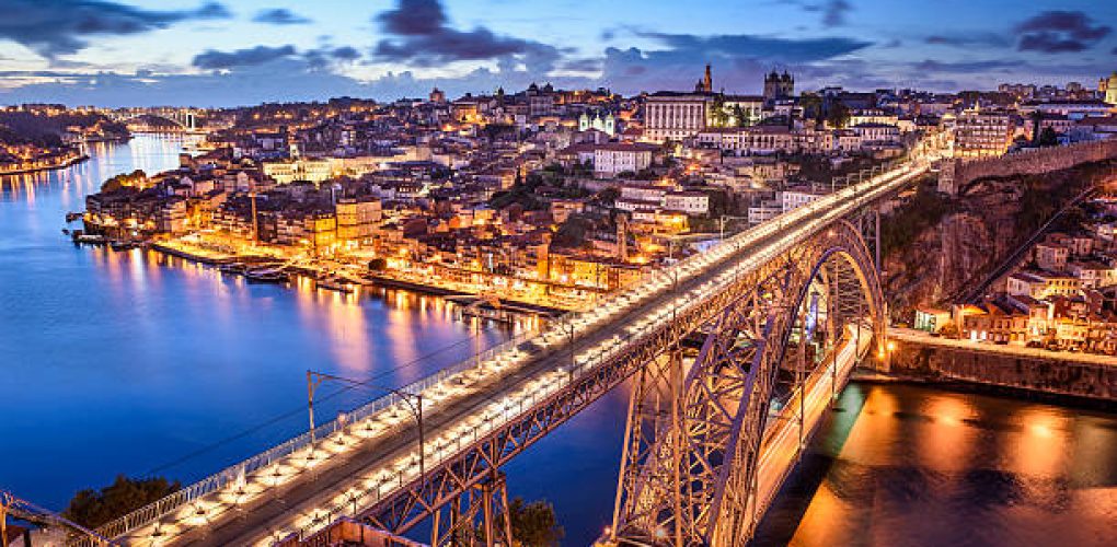 Porto, Portugal cityscape on the Douro River.